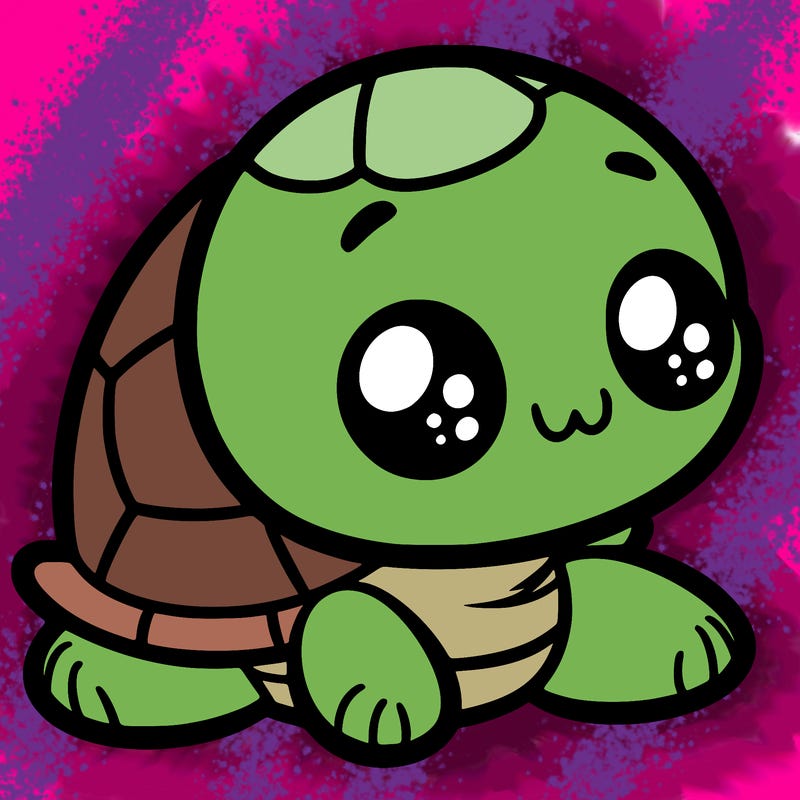 cute little animated turtle