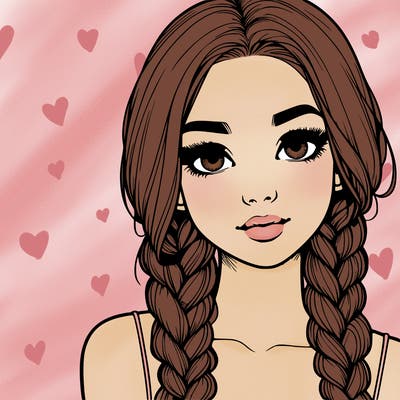 realistic girl with braids