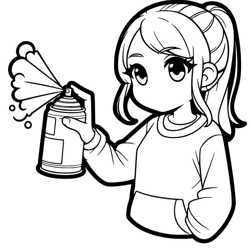 girl spray painting