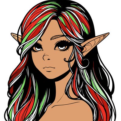 elf girl realistic dark fantasy