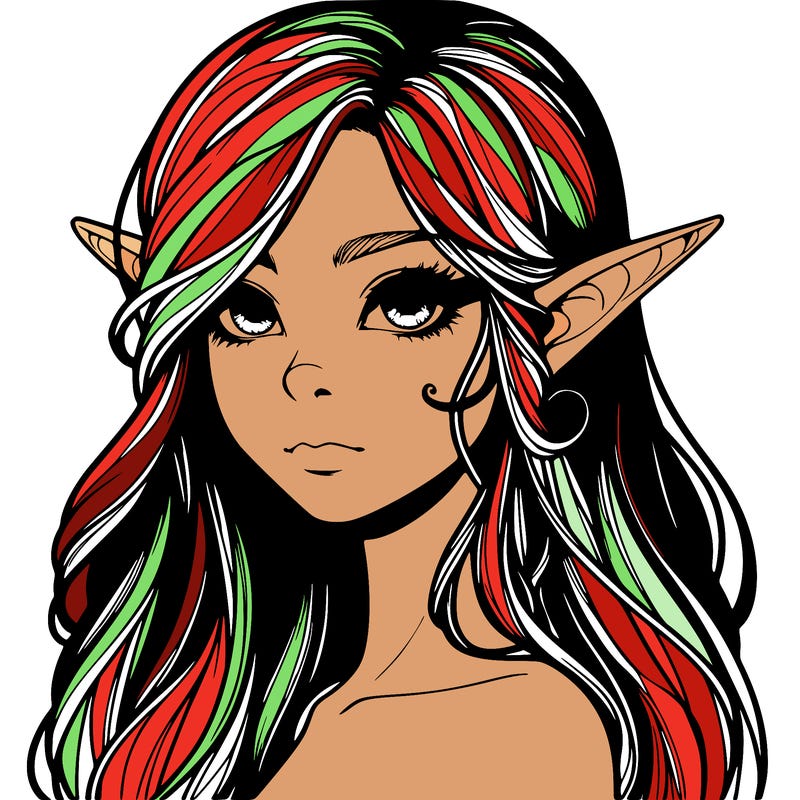elf girl realistic dark fantasy