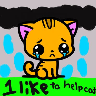 sad cat