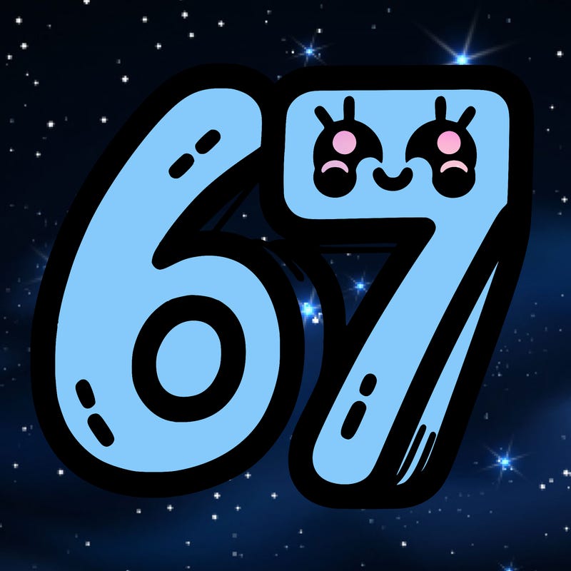 the numbers 67