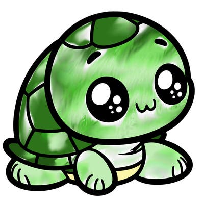 cute little animated turtle