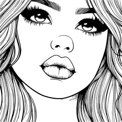 really realistic girl with lips