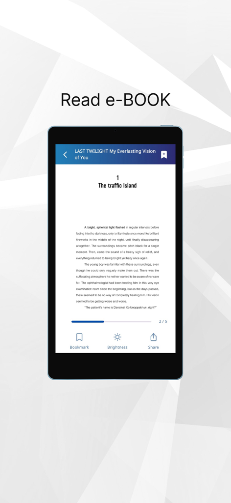 GMMTV e-BOOK app reader displaying the novel Last Twilight with bookmark and brightness controls