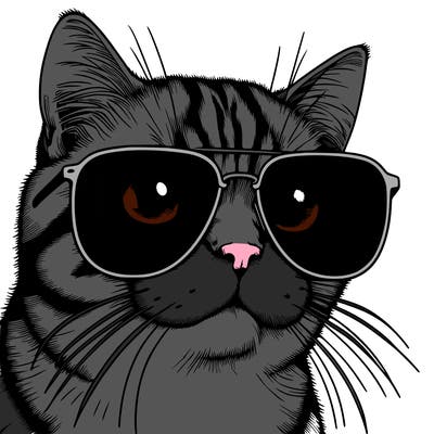 a cat with sun glasses realistic