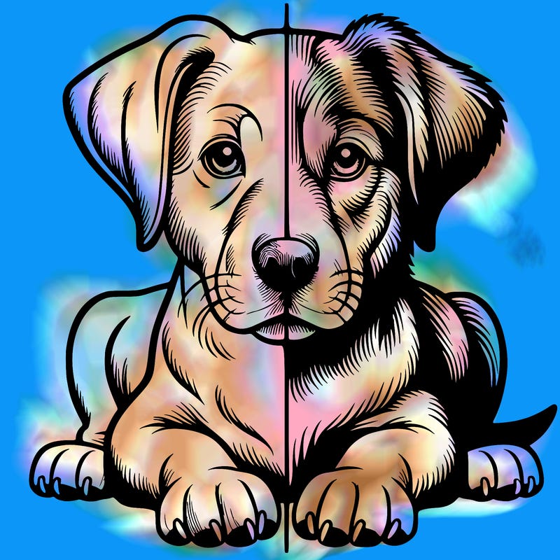 realistic dog split picture