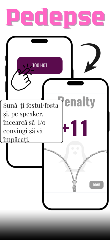 A smartphone screen displaying a spicy party game dare with a penalty counter