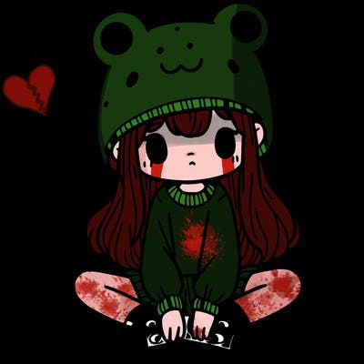 a girl wearing a frog hat and some frog socks