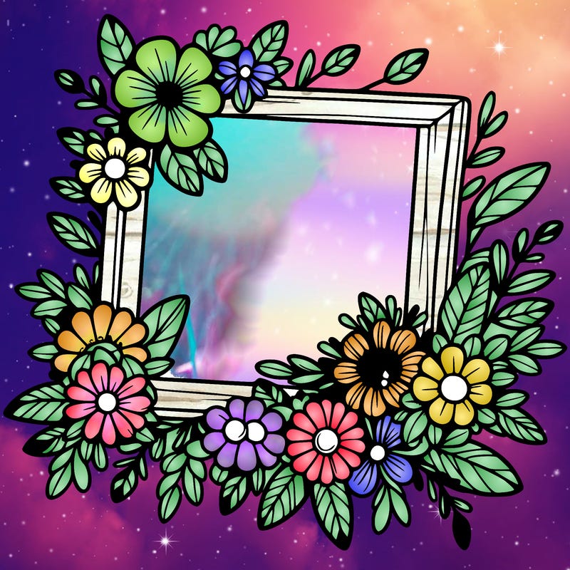a frame out of some flowers