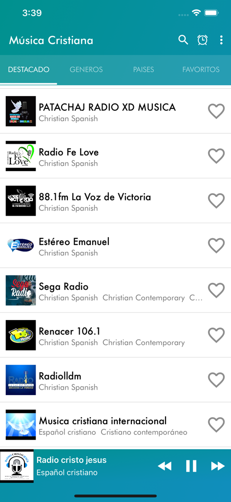 Musica Cristiana Radio - List of featured Christian radio stations in Spanish on the Musica Cristiana Radio app