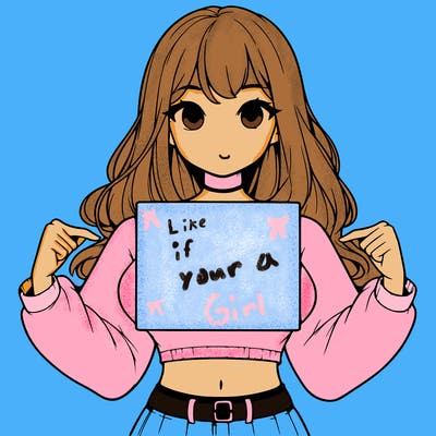 girl holding a blank sign in a long sleeve crop top