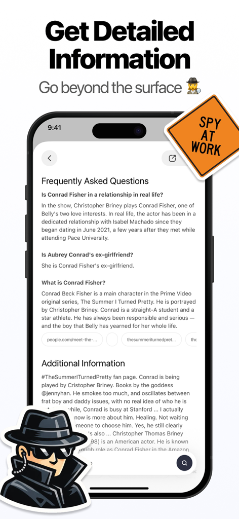 Scout: Deep Search AI - Detailed person information and search results in the Scout Deep Search AI app interface