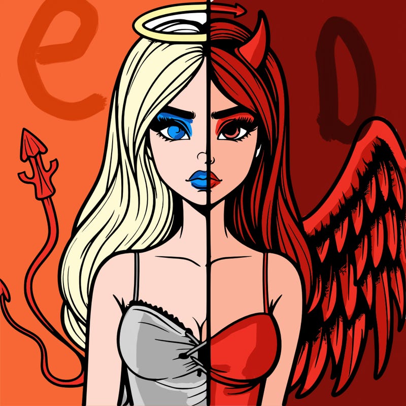 devil vs angel realistic girl
