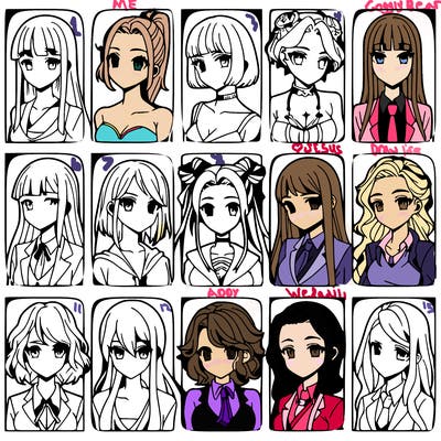 girls that look diffrent anime