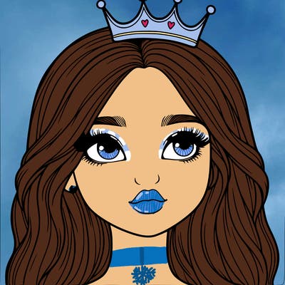 a realistic girl with a crown on