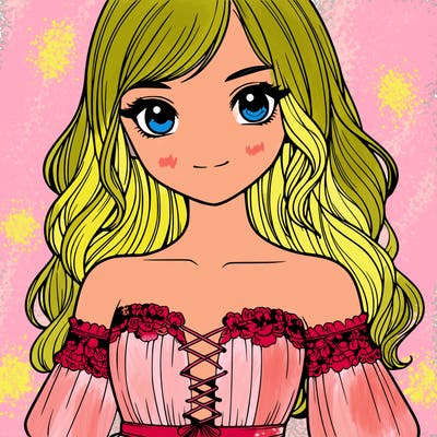 realistic girl wearing dress close up