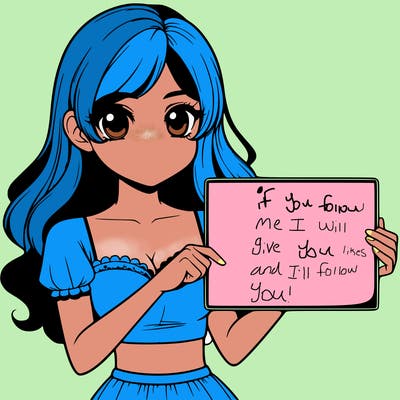 realistic pretty girl holding blank sign