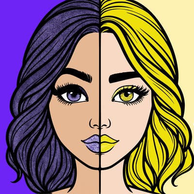 realistic girl split half