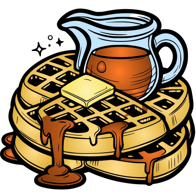 waffles: topped with syrup and butter