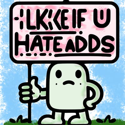 sign that says like if u hate adds