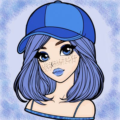 semi realism beautiful girl wearing cap