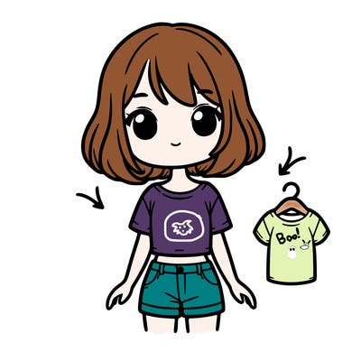 girl with short shirt