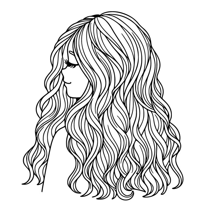 girl with long wavy hair