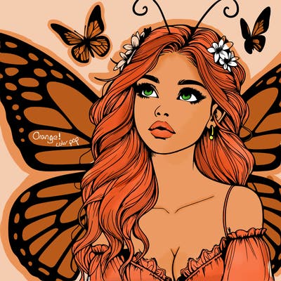 butterfly fairy realistic girl