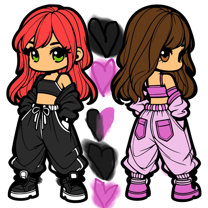 girl in crop top and baggy pants