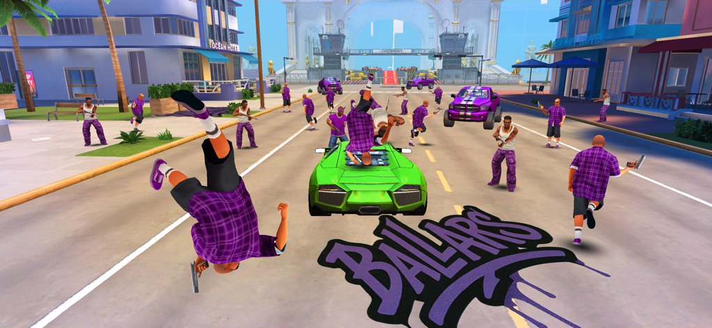 Gangs Fighter: Vice Island - Urban gang battle with shooters and sports car in Gangs Fighter Vice Island