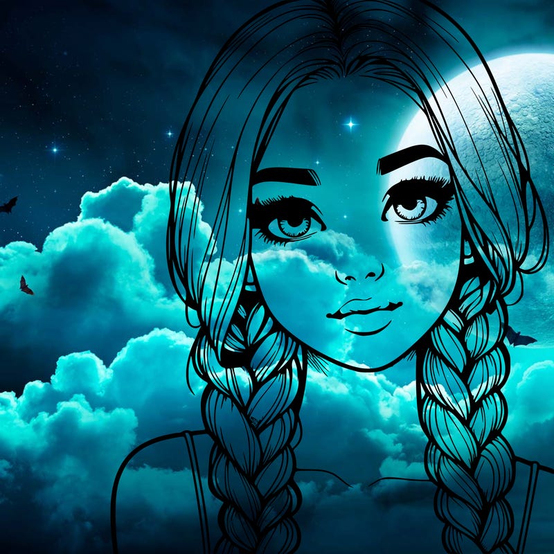 realistic girl with braids