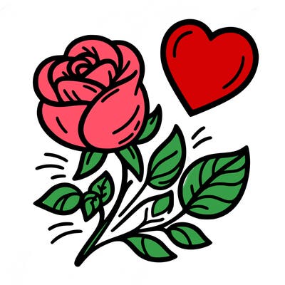 rose and heart