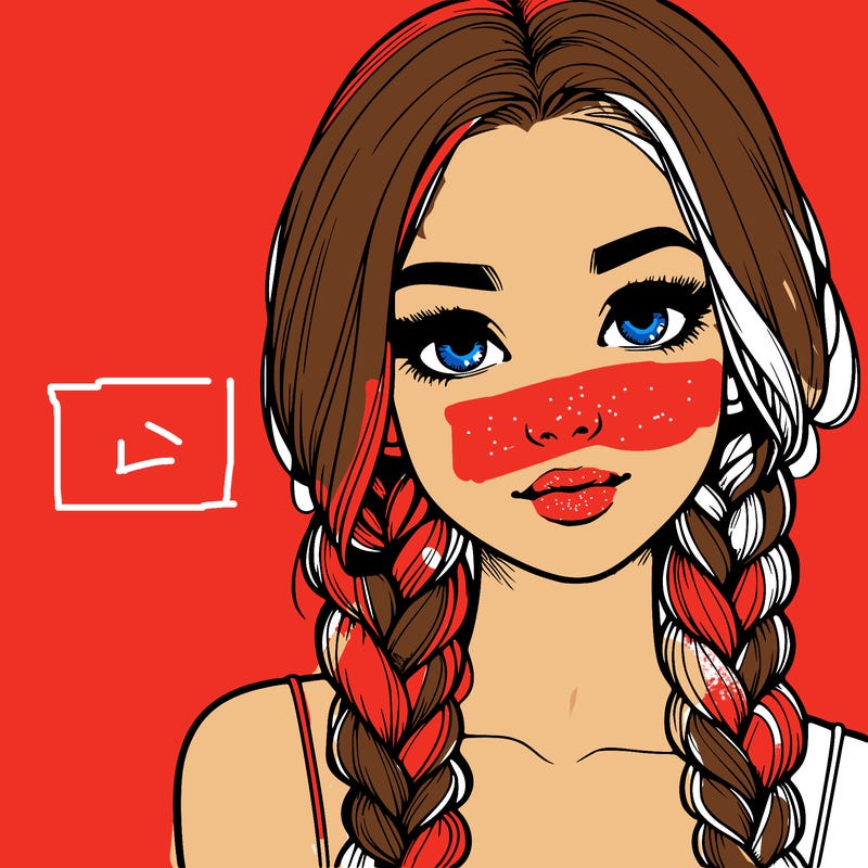 realistic girl with braids