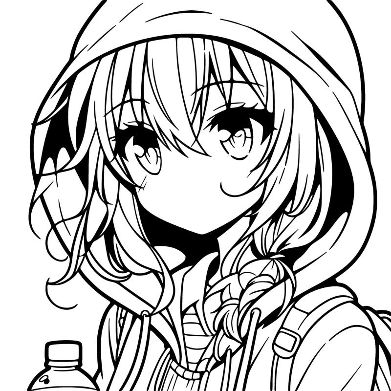 anime girl with hoodie