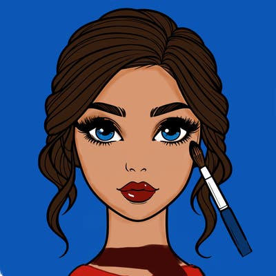 realistic person with makeup