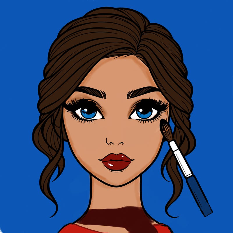realistic person with makeup