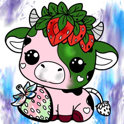 cute strawberry cow