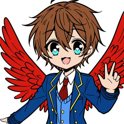 manga character with wings