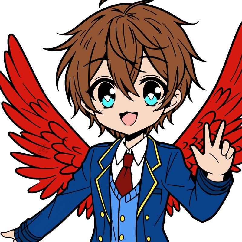 manga character with wings