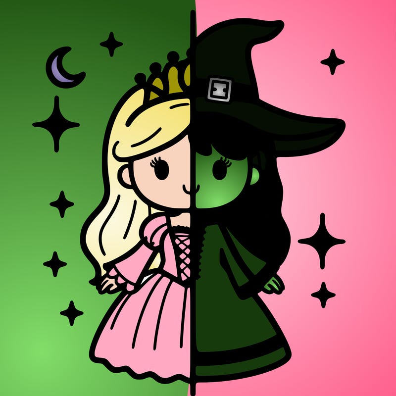 split princess and witch