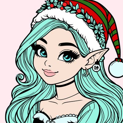 christmas girl elf realistic