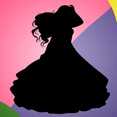 realistic woman with dress flowing in the wind