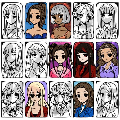 girls that look diffrent anime