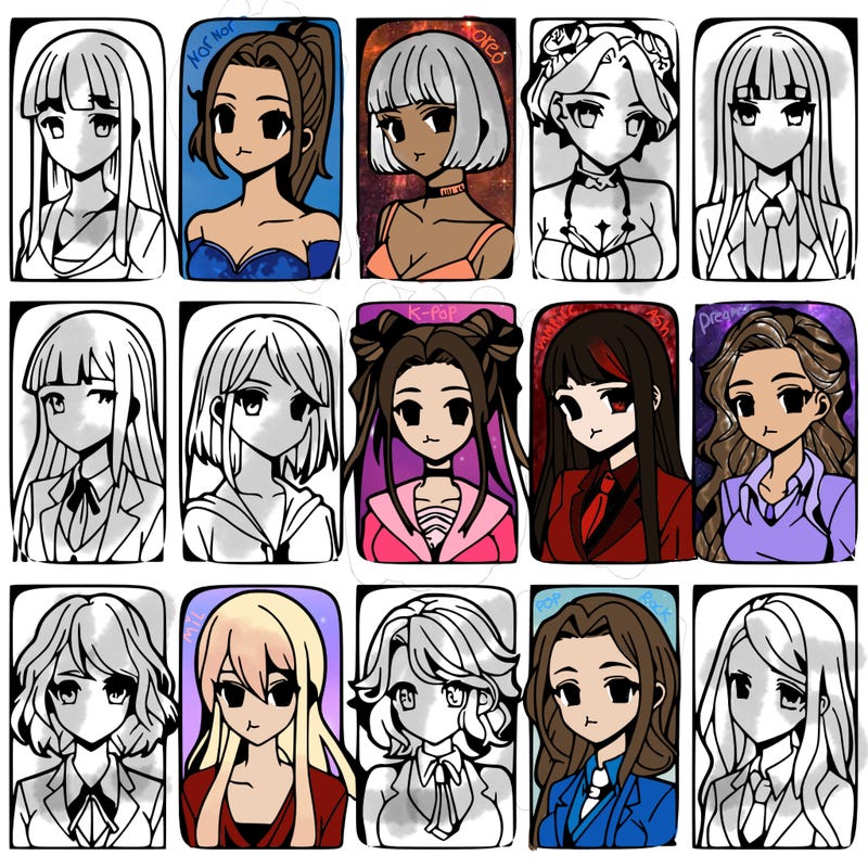 girls that look diffrent anime