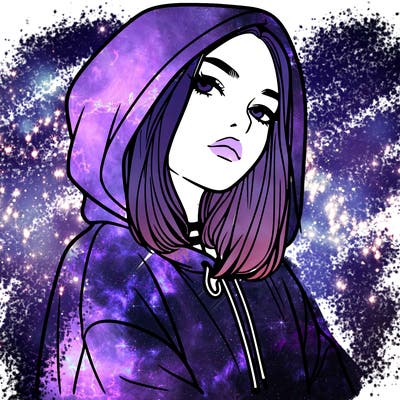 a realistic girl in a hoodie