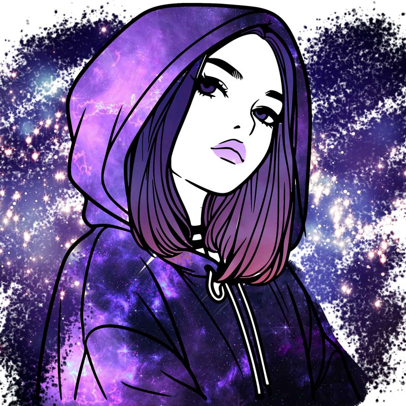 a realistic girl in a hoodie