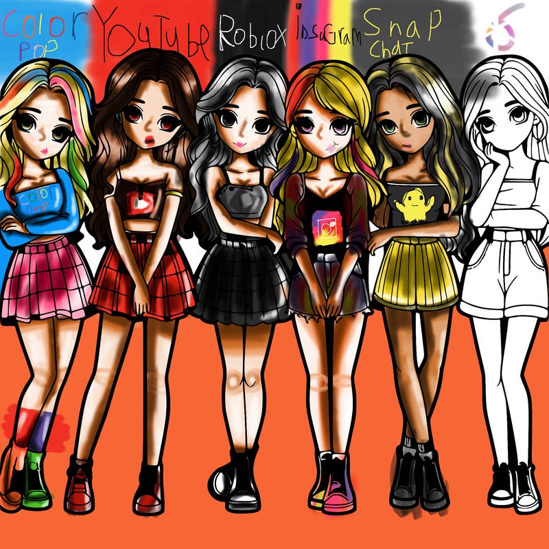 a group of girls realistic