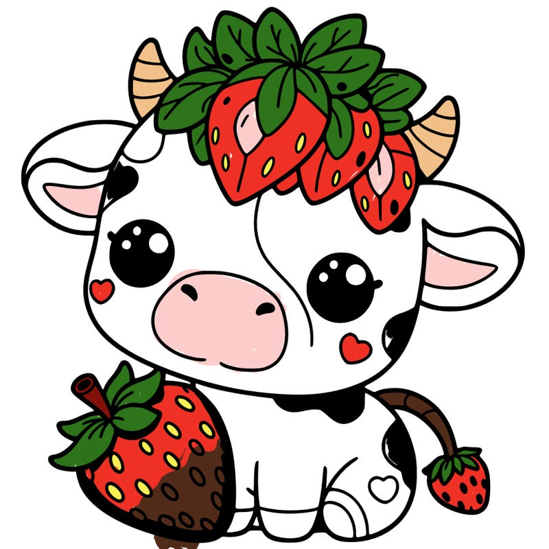 cute strawberry cow